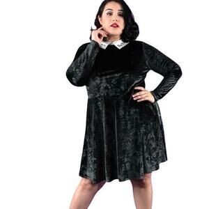 Loungefly Stitch Shoppe DISNEY VILLAINS VELVET KIANA Dress L Peter Pan Collar